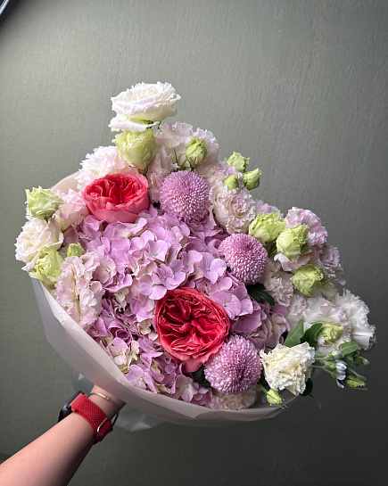 Розовое очарование с пионовидными розами with delivery to Astana