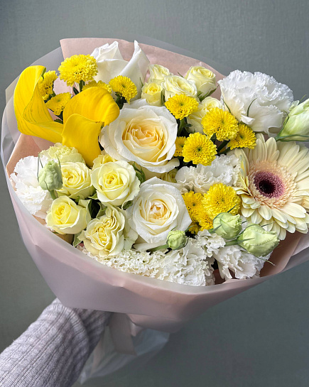 Букет: кэндлайт, розы, пионовидные розы with delivery to Astana