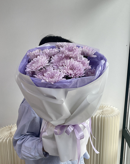 Сиреневое очарование хризантем with delivery to Astana