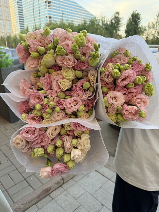 Эустомы в пачке розовые (10 шт) - купить в Астане с доставкой