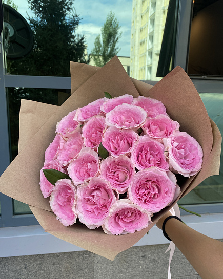 Розовое очарование пионовидных роз with delivery to Астане